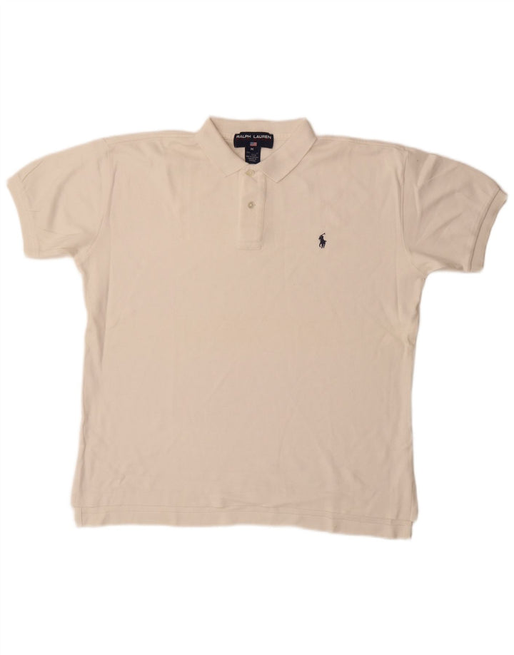 Мужская рубашка-поло Ralph Lauren, средний белый хлопок, хлопок