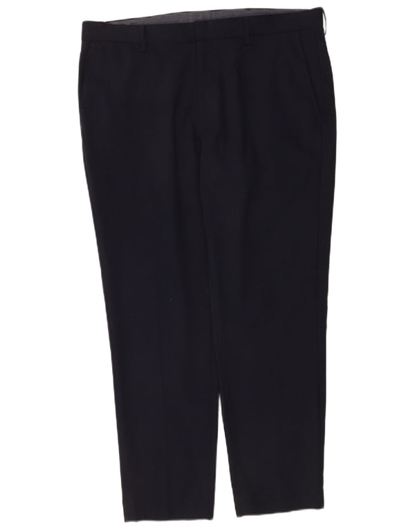 Мужские прямые брюки-чиносы Marks & Spencer W36 L29 темно-синие, шерсть