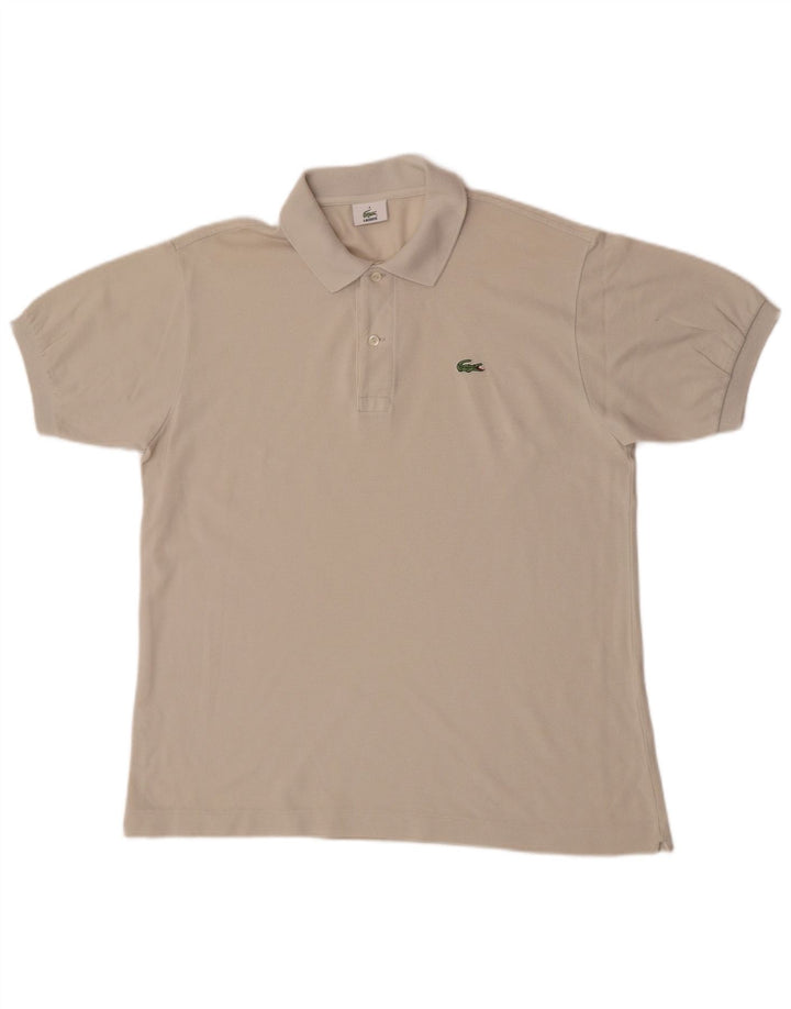 Lacoste Mens Polo Shirt Size 4 Medium Off White Cotton