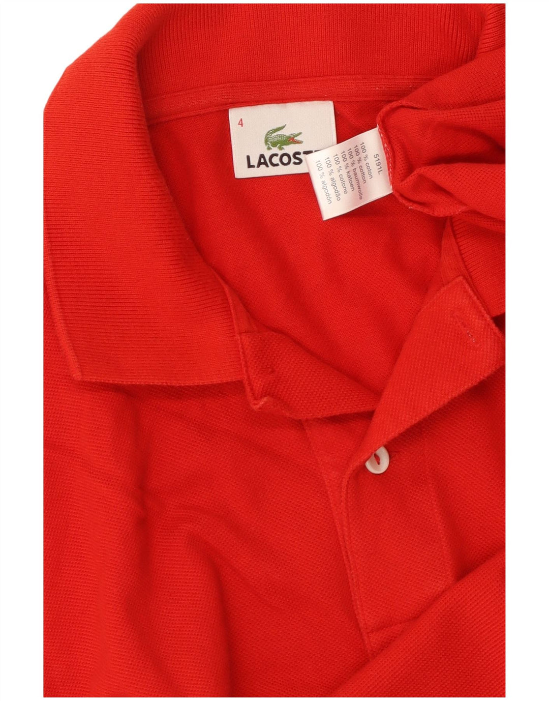 Мужская рубашка-поло LACOSTE, размер 4, средний красный хлопок, размер 4