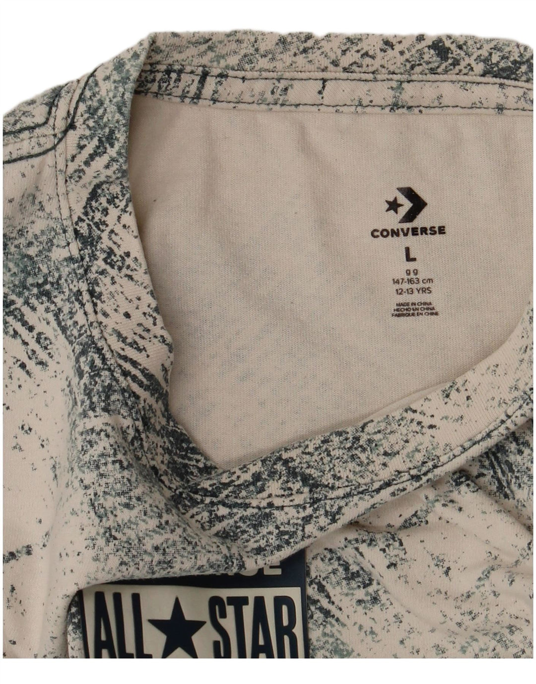 Футболка Converse с рисунком для мальчиков, топ 12–13 лет, большая белая клетка в клетку