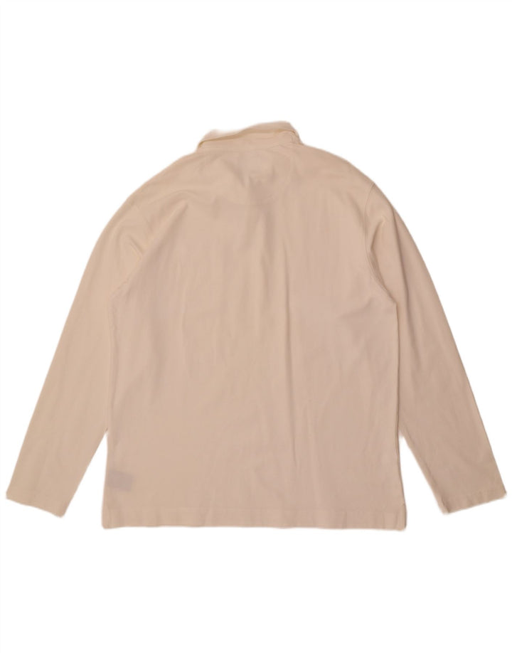 Мужская рубашка поло Faconnable с длинным рукавом, большой белый хлопок