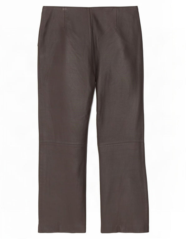 Женские кожаные брюки Olly & Co Bootcut UK 14, большие W34 L30, коричневые