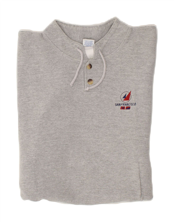 VINTAGE Mens Sweatshirt Jumper Medium Grey Cotton Vintage Vintage and Second-Hand Vintage from Messina Hembry 