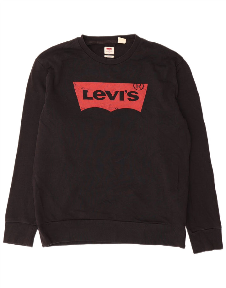 Мужской свитшот Levi's Standard с графическим рисунком, средний черный хлопковый джемпер