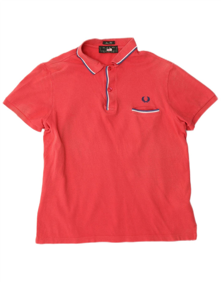 Мужская рубашка-поло приталенного кроя Fred Perry, средний красный хлопок, хлопок