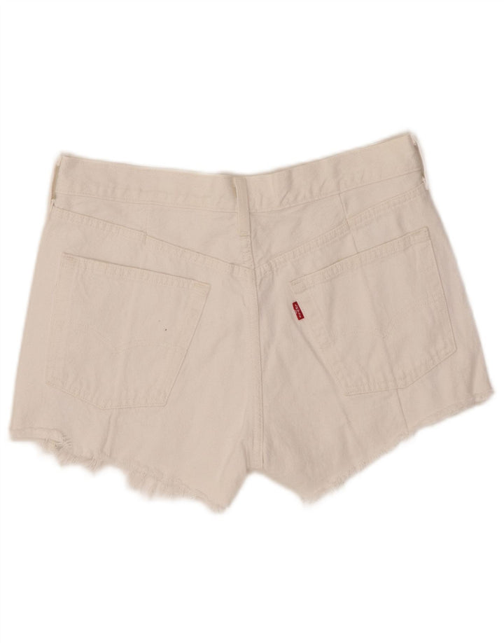 Женские джинсовые шорты LEVI'S 501 W27, средний белый хлопок, хлопок