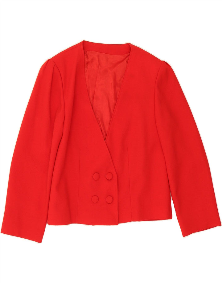 VINTAGE Womens Double Breasted Blazer Jacket IT 48 XL Red Vintage Vintage and Second-Hand Vintage from Messina Hembry 