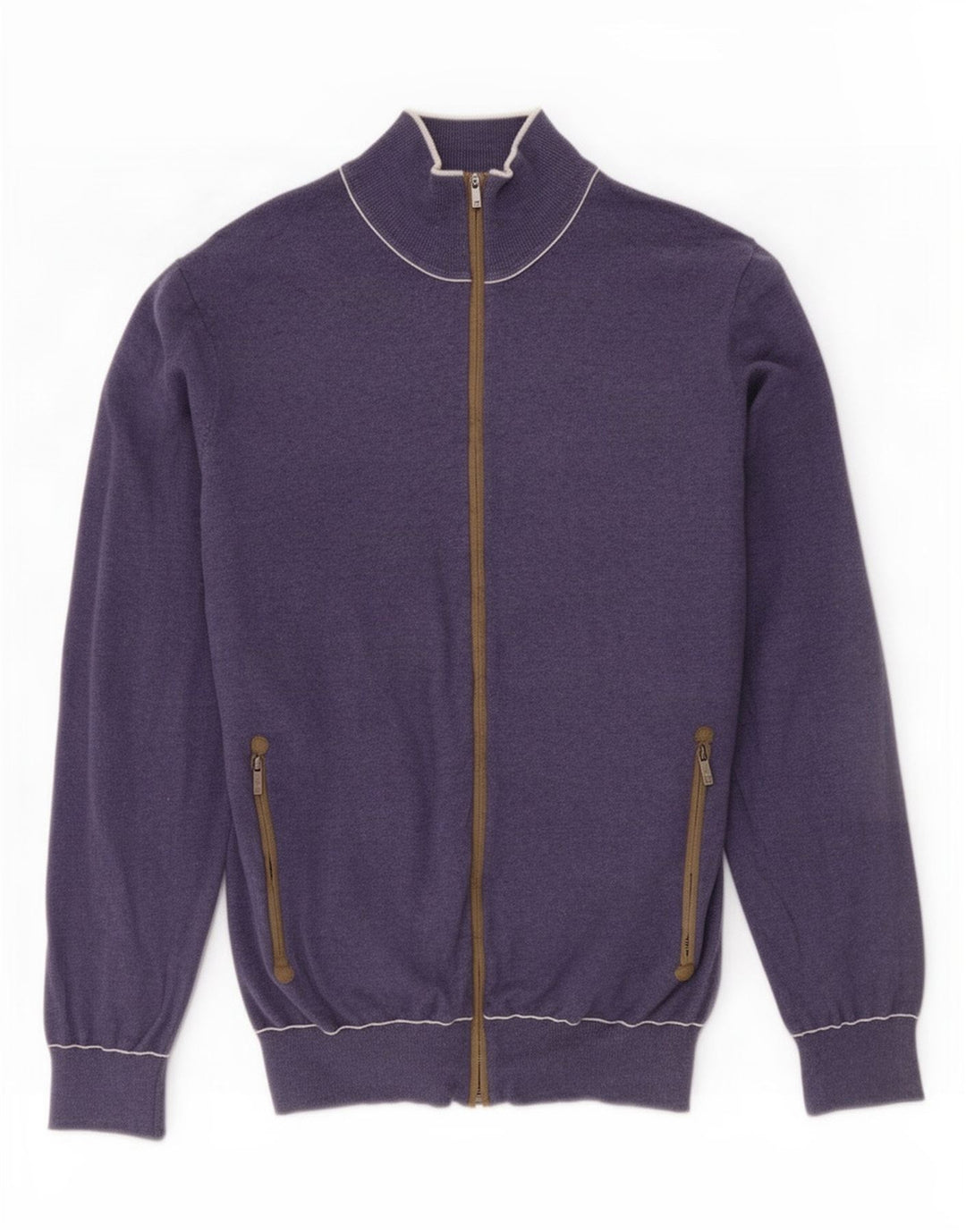 Мужской кардиган Massimo Dutti, средний темно-синий хлопковый свитер