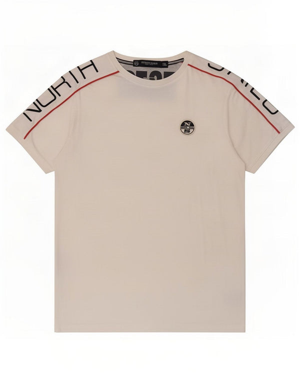 North Sails Mens Graphic T-Shirt Top Large White Cotton