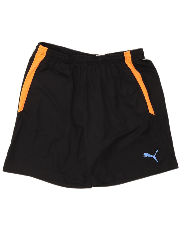 Мужские спортивные шорты Puma XL, черные, полиэстер с цветными блоками
