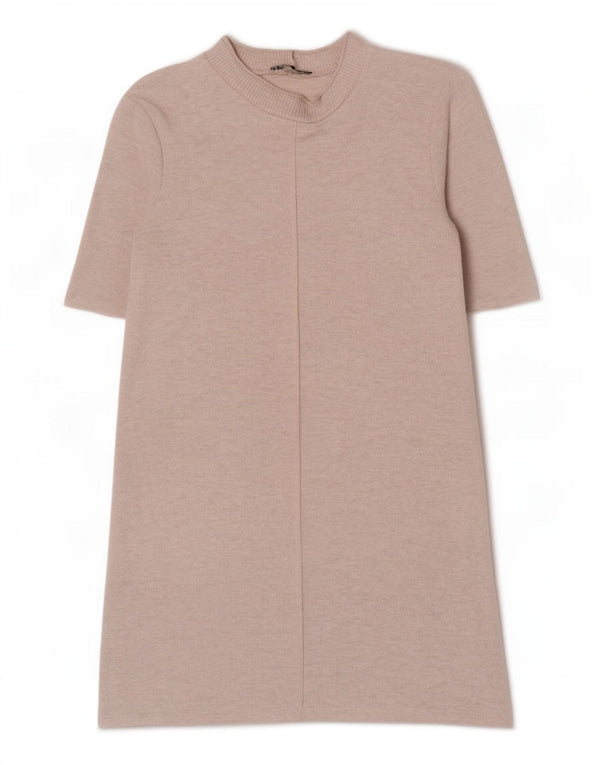 Женское платье прямого кроя Zara UK 14, средний цвет, бежевый полиэстер с крапинками