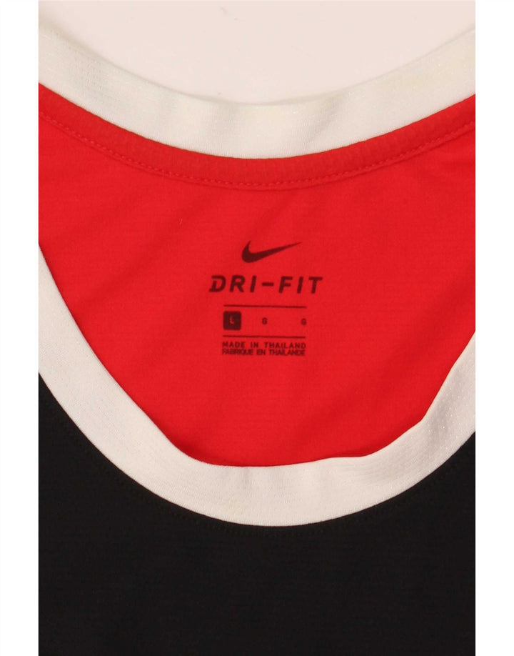 Мужской жилет с графическим рисунком Nike Dri Fit, большой черный, цветной блок