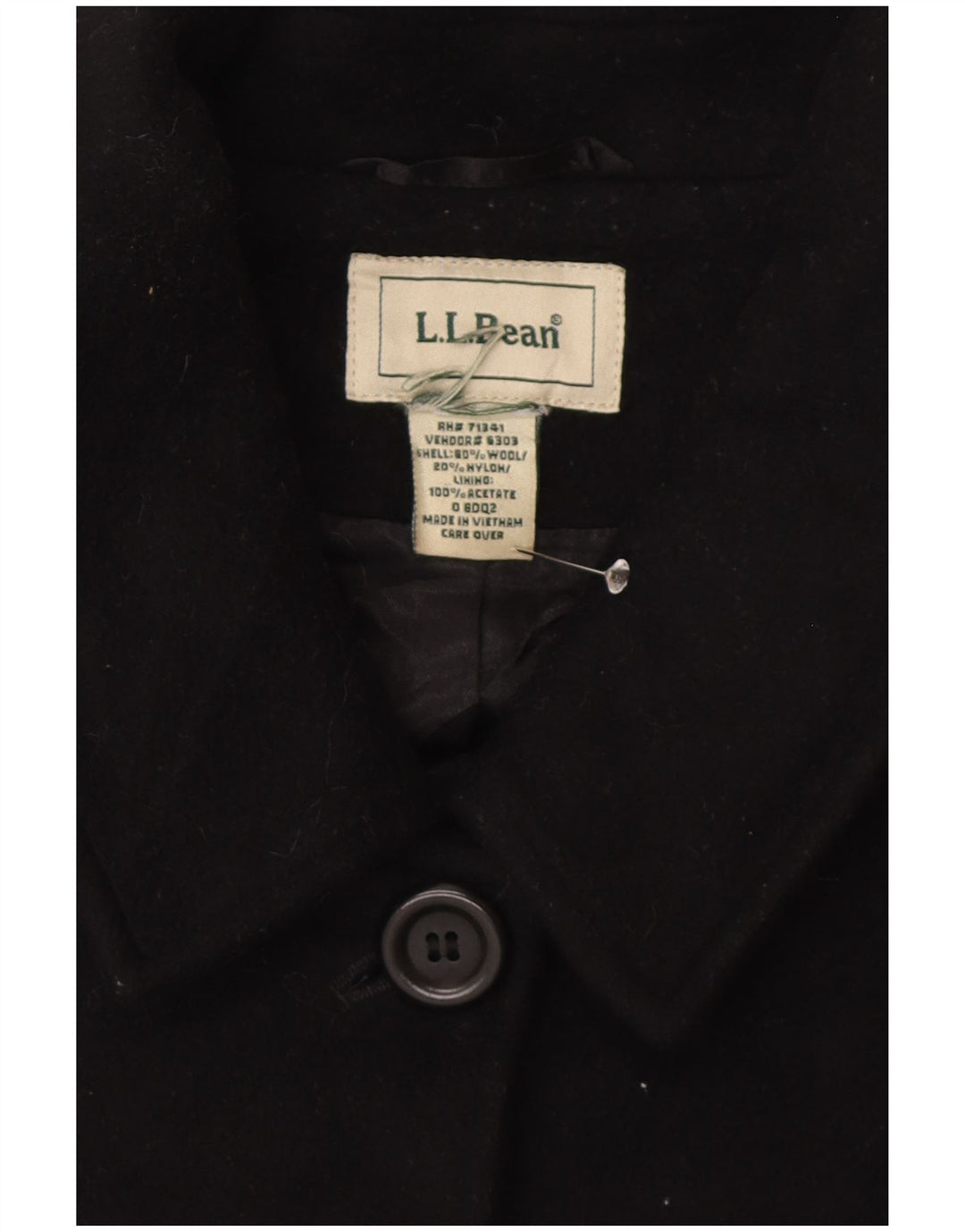 Женское пальто L.L.Bean UK 20 2XL, черное шерстяное