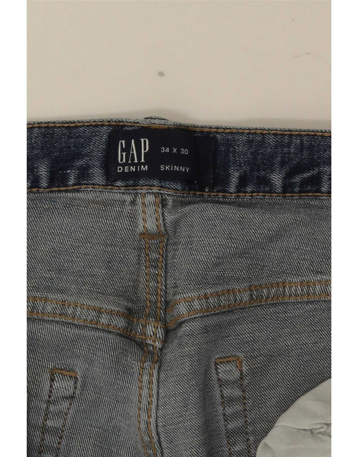 Мужские джинсы скинни Gap W34 L30 синие, хлопок