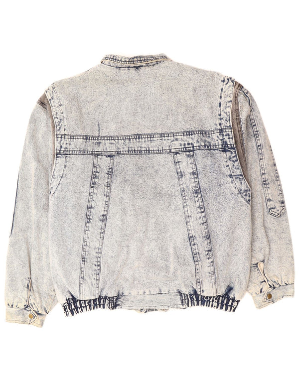 Мужская джинсовая куртка VINTAGE UK 40, большая синяя, хлопок