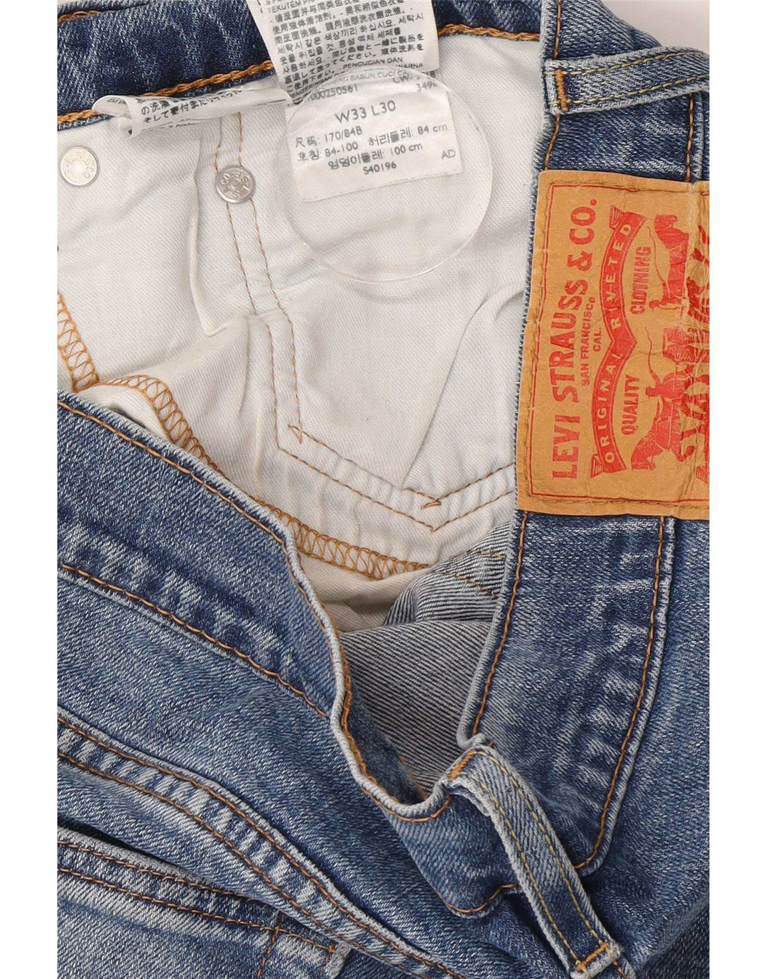 Мужские прямые джинсы Levi's 514 W33 L30 синие, хлопок
