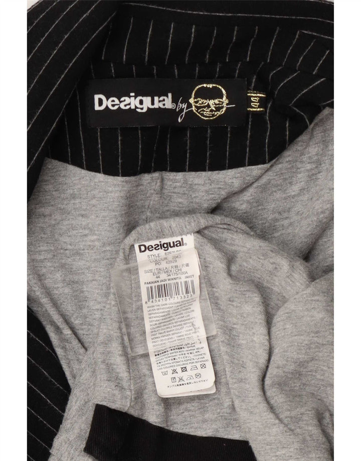 Женский пиджак Desigual на 1 пуговице EU 44 XL, серая полосатая вискоза