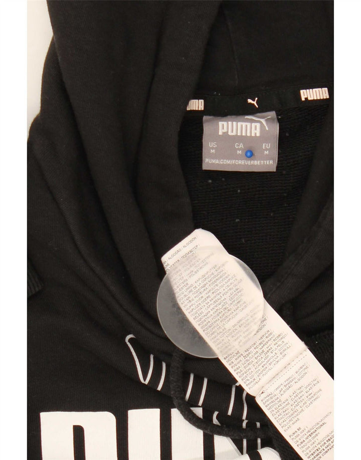 Мужской джемпер с капюшоном Puma, черный, хлопковый, среднего размера