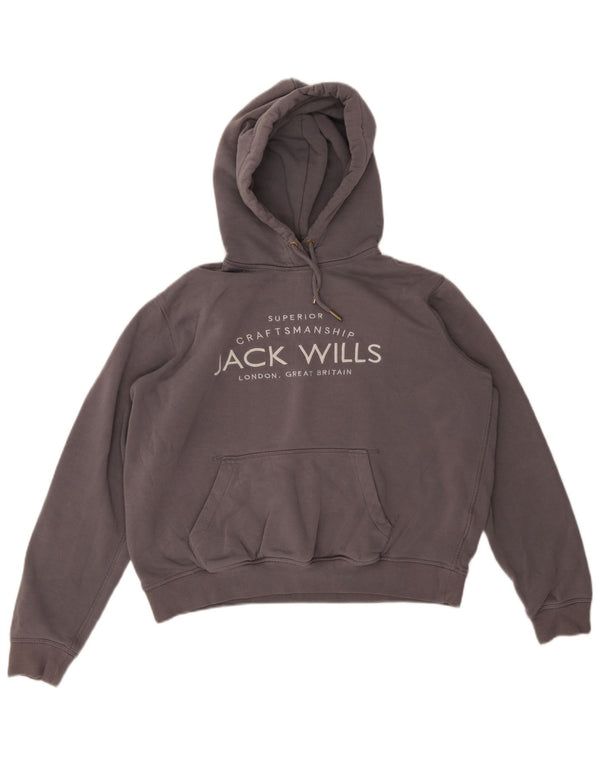 Женский джемпер большого размера с капюшоном Jack Wills UK 14, большой серый хлопок