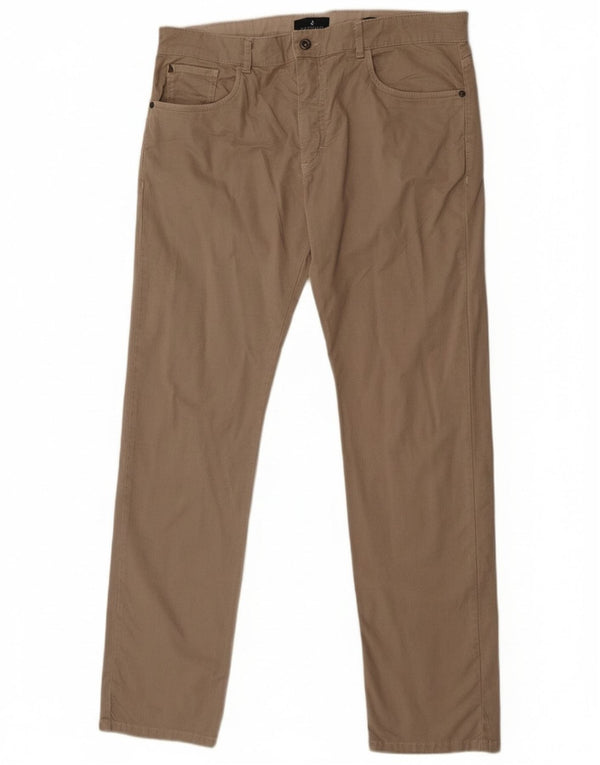 Navigare Мужские прямые повседневные брюки IT 52 XL W36 L33 Бежевые с узором 