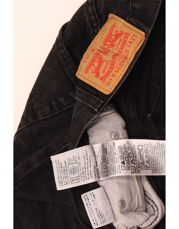 Мужские зауженные джинсы Levi's 511 W36 L28, черный хлопок