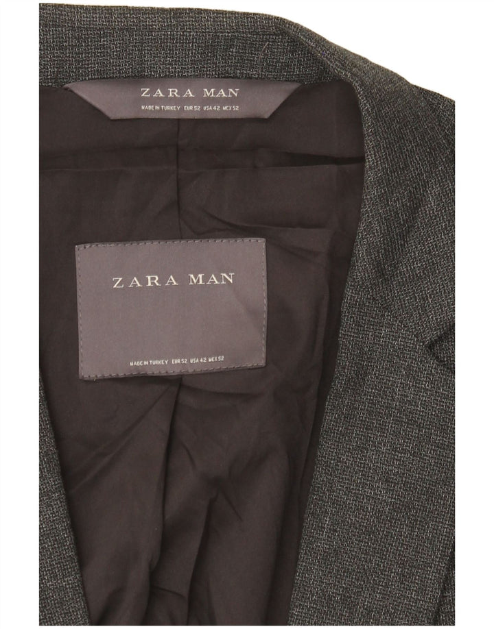 Мужской пиджак Zara на 2 пуговицах EU 52 XL, серый