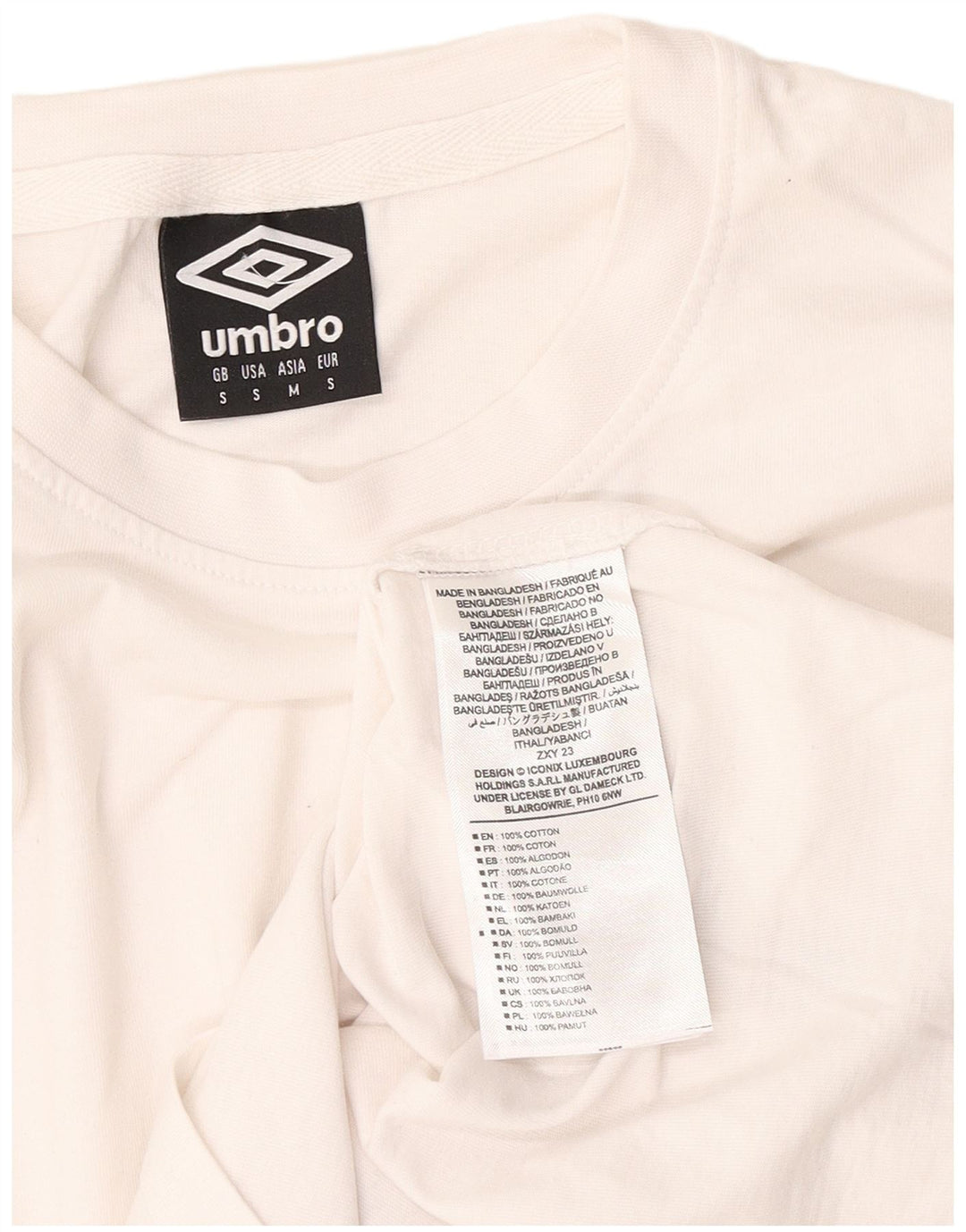 Мужская футболка Umbro, маленький белый хлопок