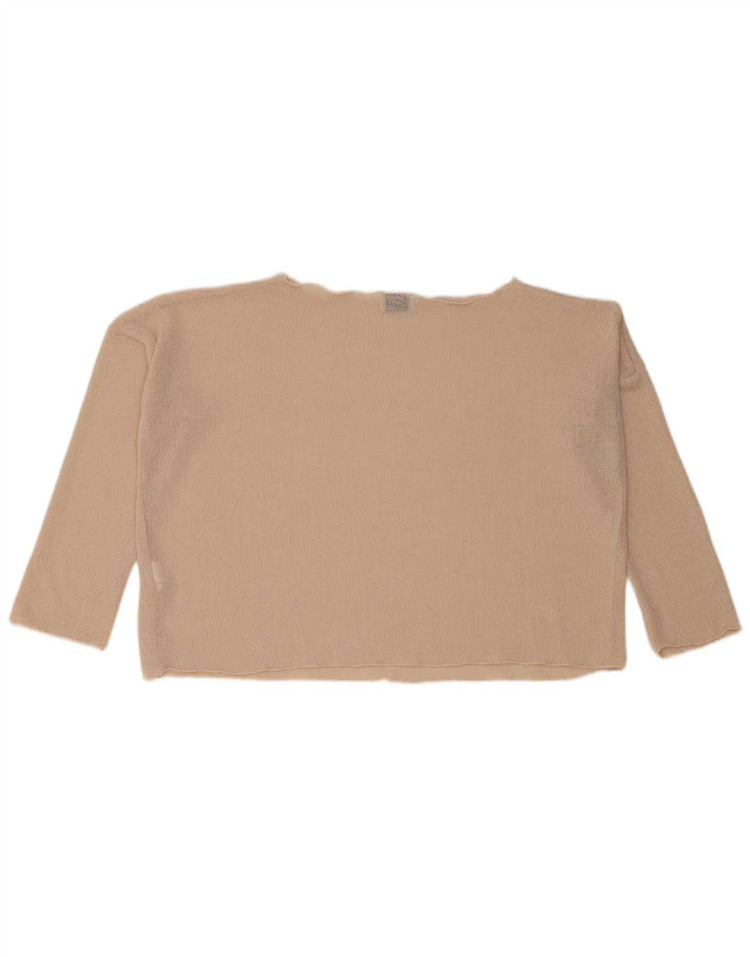 Женский укороченный топ оверсайз Zara с рукавом 3/4, UK 10, маленький, бежевый, полиэстер