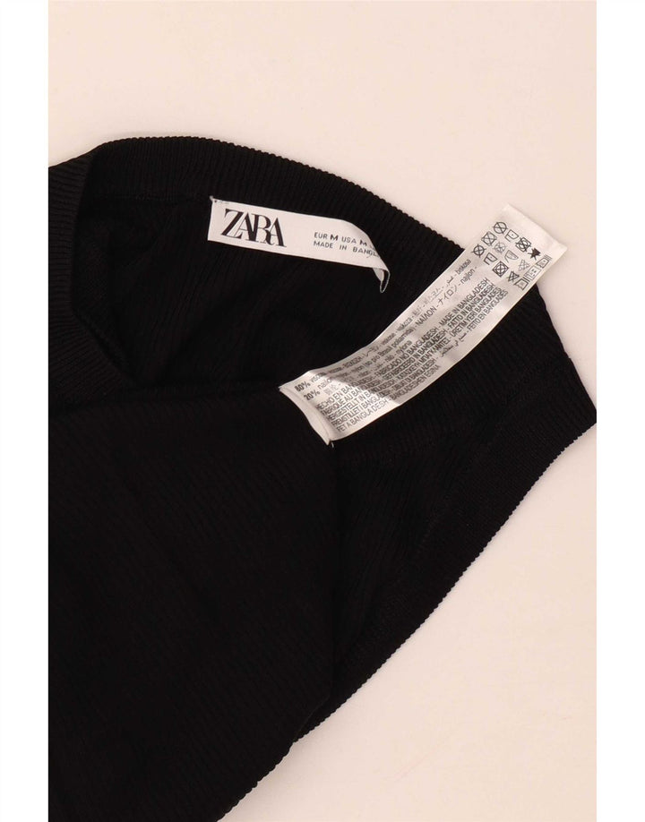 Женский жилет Zara UK 12, средний черный, вискоза