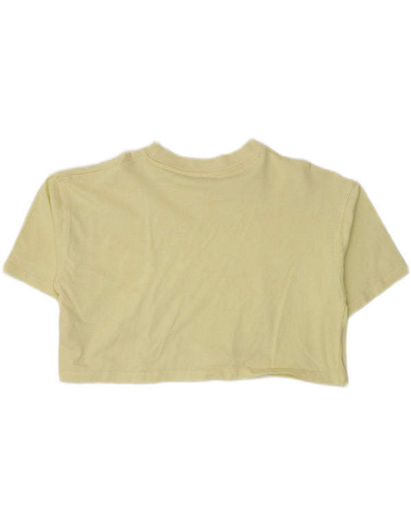 Женская укороченная футболка оверсайз Zara Top UK 10, маленький желтый хлопок