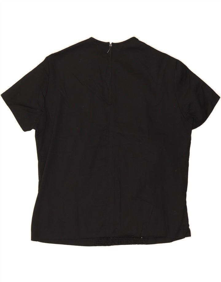 VINTAGE Womens Blouse Top UK 14 Medium Black Vintage Vintage and Second-Hand Vintage from Messina Hembry 