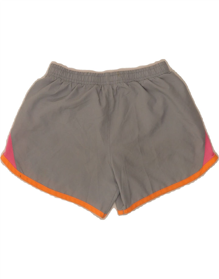 NIKE Girls Sport Shorts 7-8 Years Medium Grey Colourblock Polyester Vintage Nike and Second-Hand Nike from Messina Hembry 