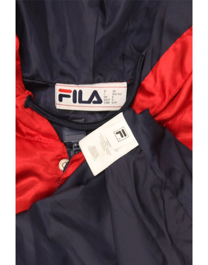Мужской плащ Fila с капюшоном UK 36, маленький, темно-синий, полиэстер с цветными блоками