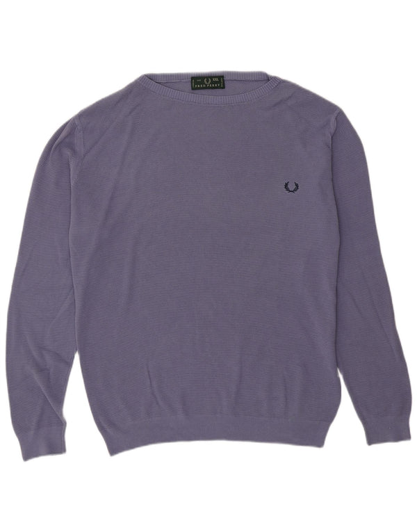 Мужской свитер с вырезом лодочкой Fred Perry, 2XL, фиолетовый хлопок
