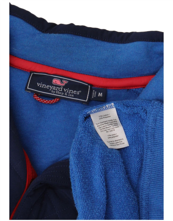 VINEYARD VINES Мужской свитшот с воротником на пуговицах, джемпер среднего синего цвета с цветными блоками