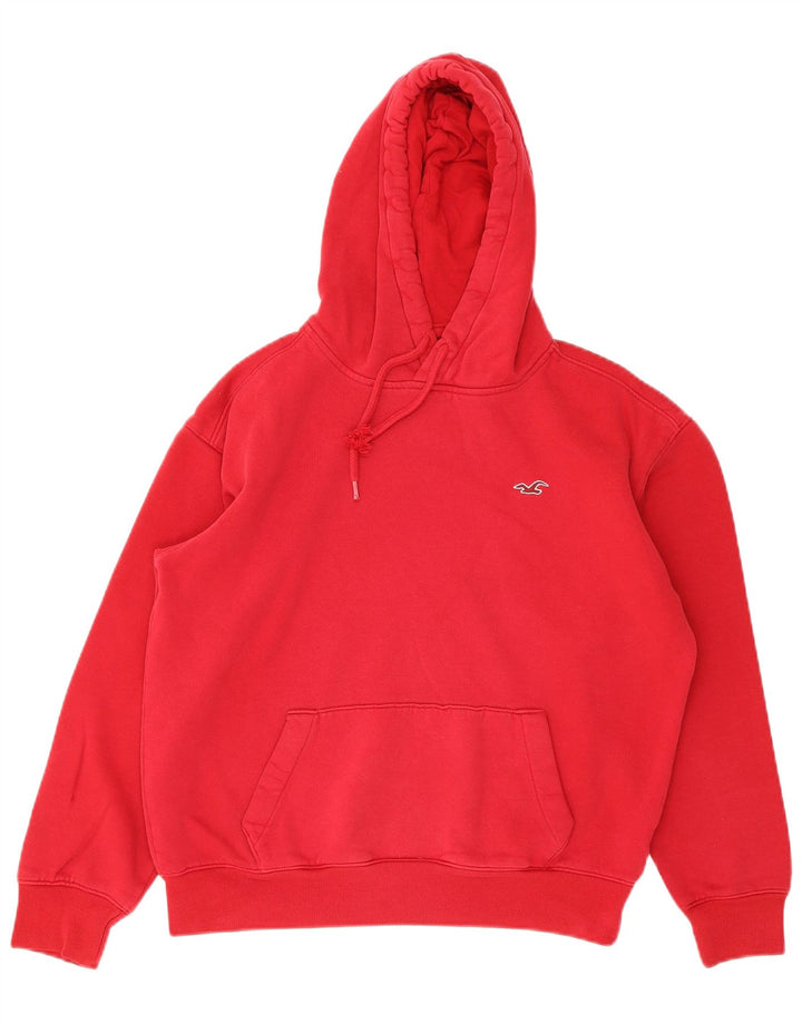 Hollister Мужской джемпер с капюшоном среднего красного цвета, хлопок