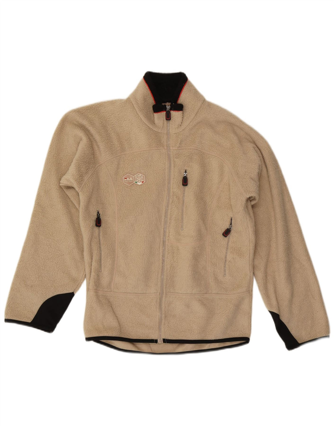 Мужская флисовая куртка Fila UK 36, маленькая, бежевый, полиэстер