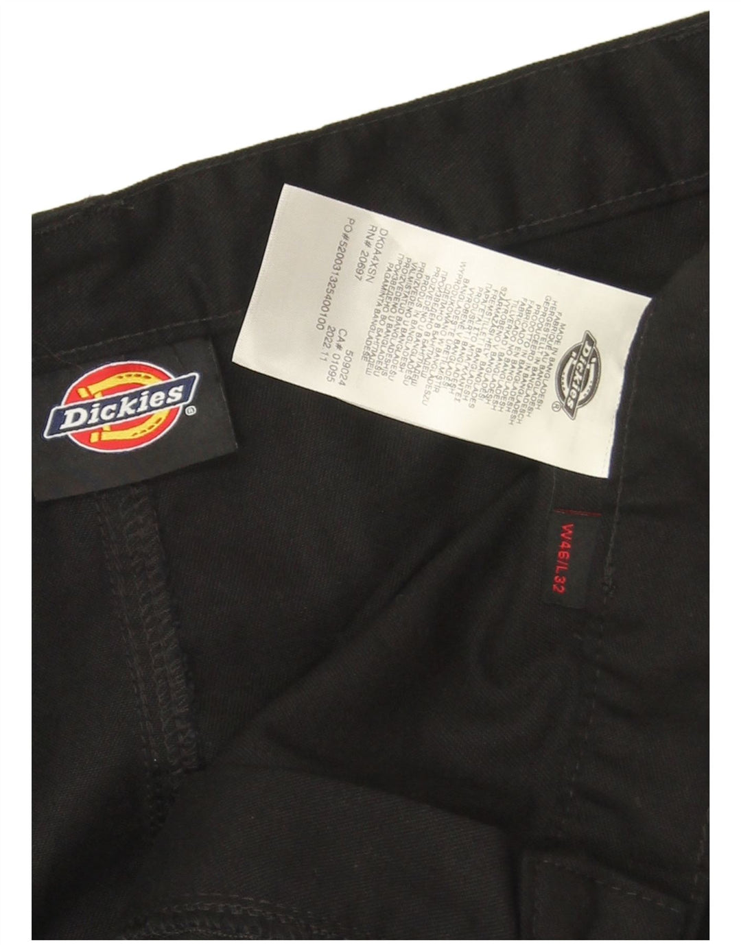 Мужские прямые брюки-карго Dickies W46 L30, черный полиэстер