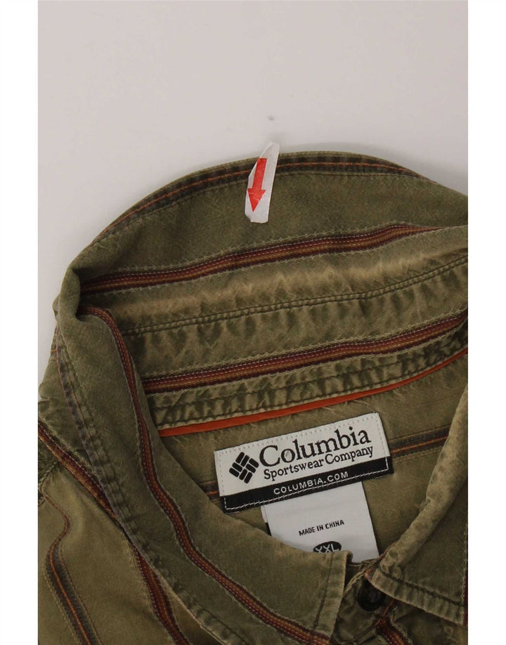 Женская рубашка Columbia 2XL, хлопок в полоску цвета хаки