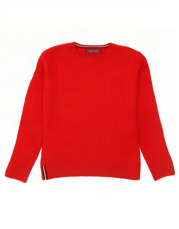 Женский джемпер с круглым вырезом Tommy Hilfiger UK 14, средний красный, шерсть