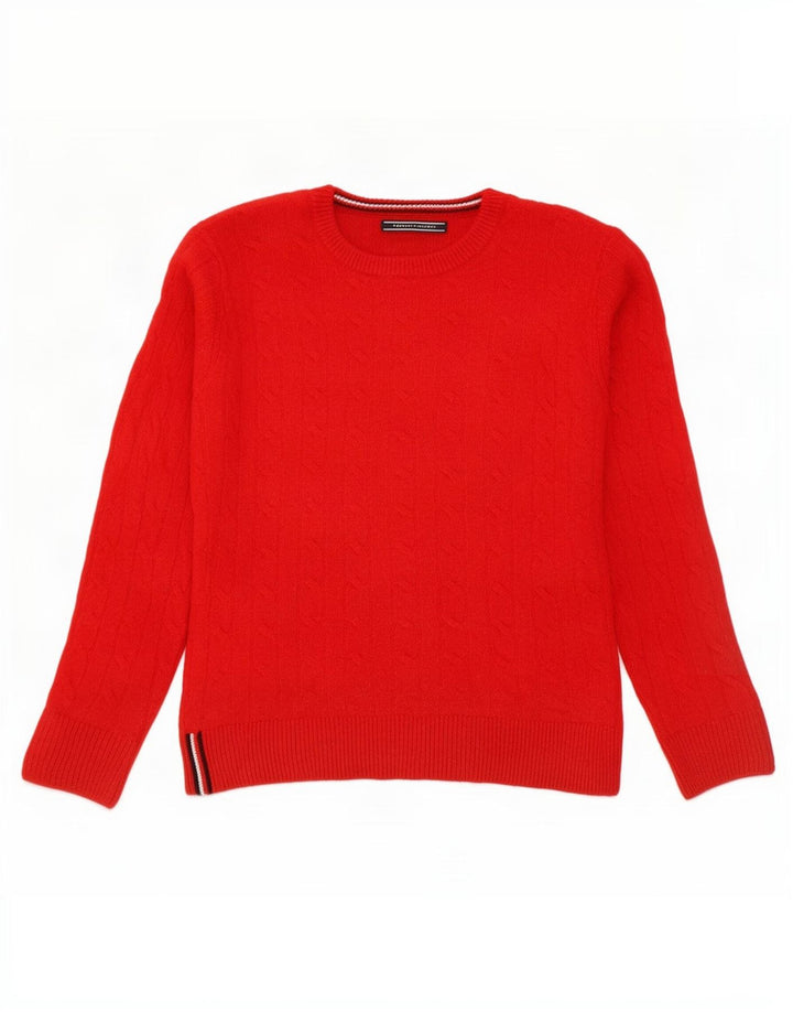 Женский джемпер с круглым вырезом Tommy Hilfiger UK 14, средний красный, шерсть