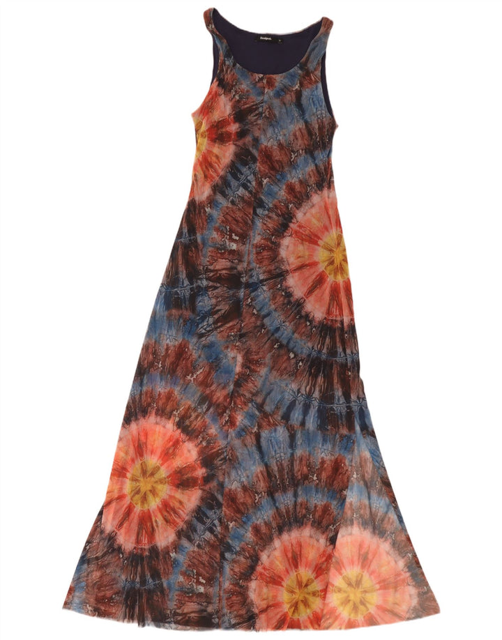 Женское платье макси без рукавов Desigual UK 12, средний разноцветный тай-дай