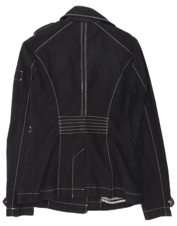 PEPE Jeans Женская двубортная куртка в стиле милитари UK 6 XS, черный хлопок