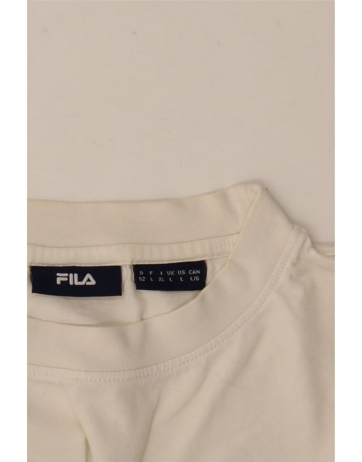 Мужская футболка с рисунком Fila, большая белая