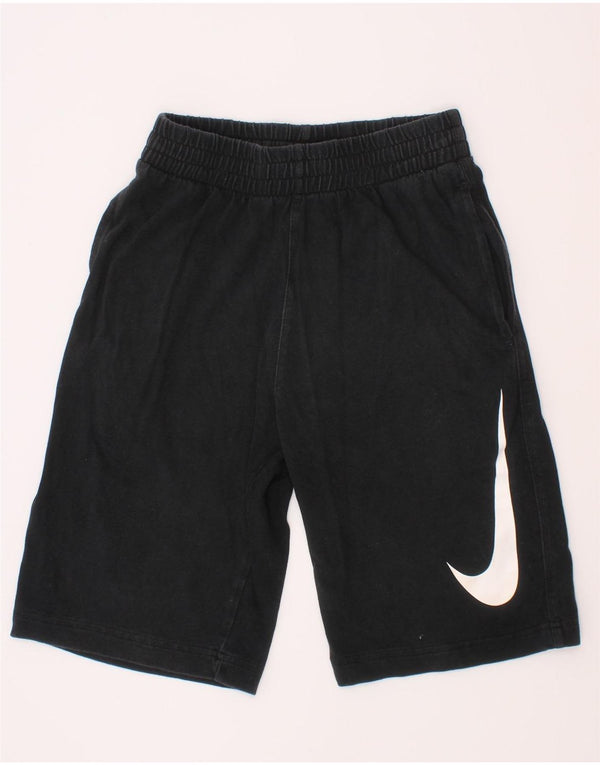 Спортивные шорты с рисунком Nike для мальчиков 8–9 лет, маленькие черные хлопковые