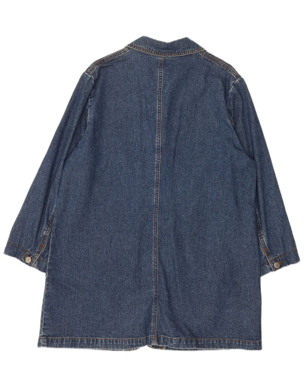 Винтажное женское джинсовое пальто UK 18 XL, синее, хлопок