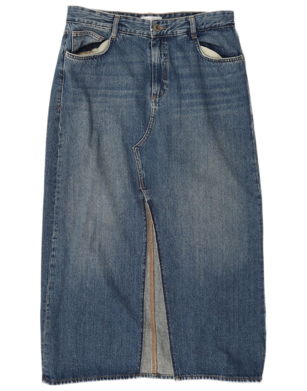 Женская джинсовая юбка с завышенной талией Zara, большая, W30, синяя