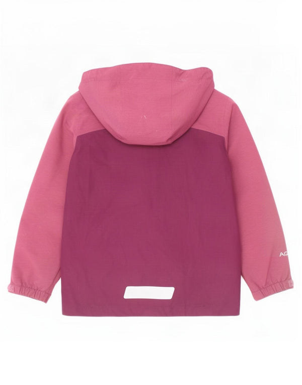 Berghaus Дождевик с капюшоном для девочек 5–6 лет Темно-бордовый полиэстер с цветными блоками