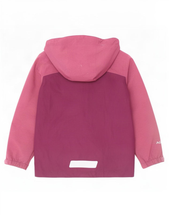 Berghaus Дождевик с капюшоном для девочек 5–6 лет Темно-бордовый полиэстер с цветными блоками